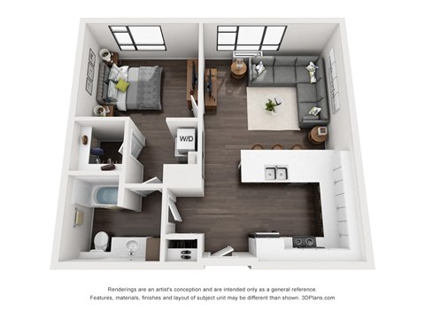 Sky3 Apartments 1D Floor Plan